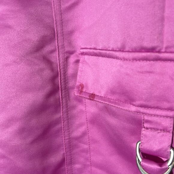 Almost Famous Metallic Shiny Pink Cargo Baggy Wide Leg Pants Junior's 7 - Picture 4 of 9